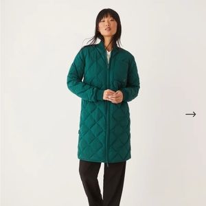 Frank & Oak Skyline Reversible Maxi Bomber in Deep Teal